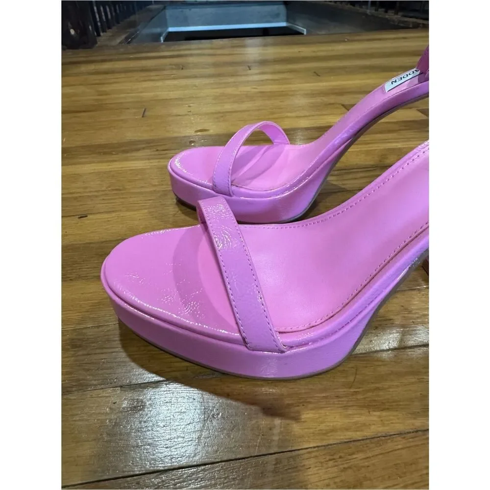 Steve Madden Veronica Hot Pink Platform Ankle Strap Sandals Heels